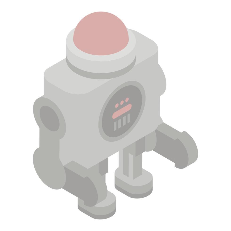 rood knop robot icoon, isometrische stijl vector