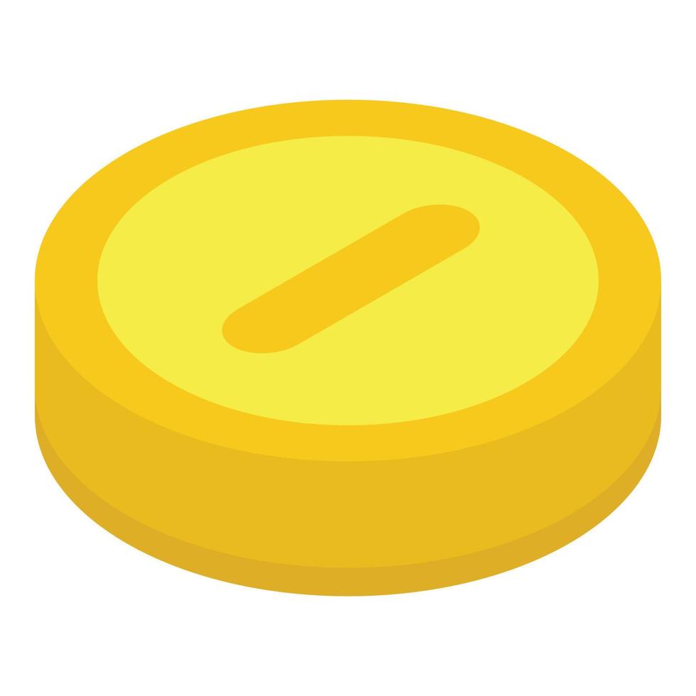 goud munt icoon, isometrische stijl vector