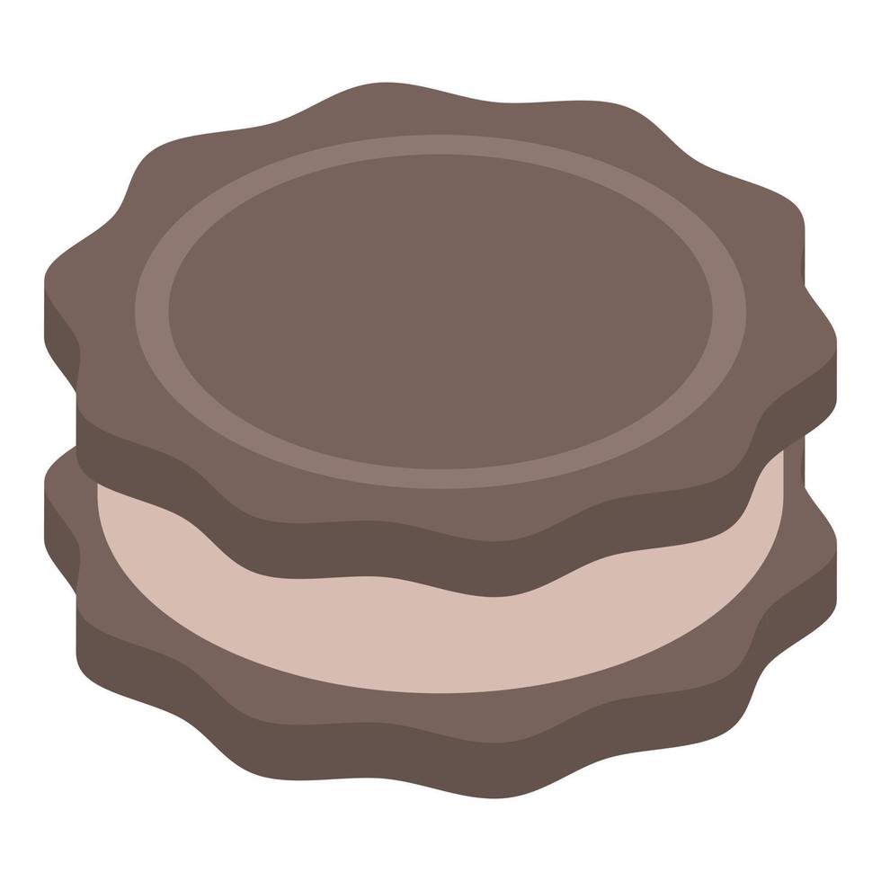 chocola biscuit icoon, isometrische stijl vector