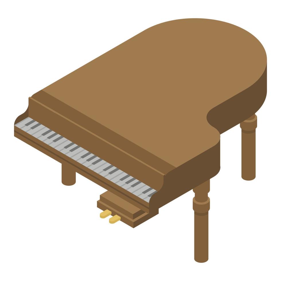 oud groots piano icoon, isometrische stijl vector