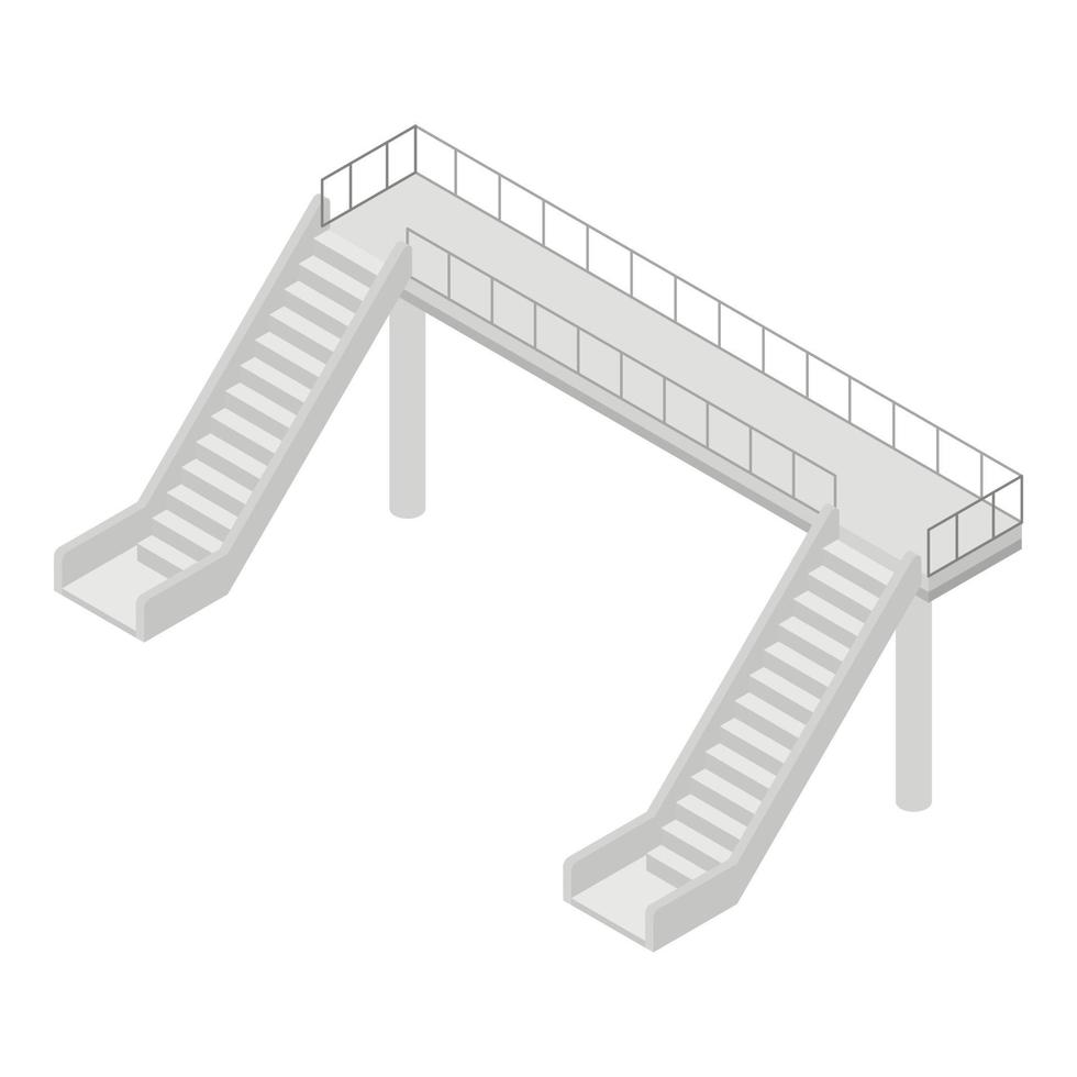 brug over- spoorweg icoon, isometrische stijl vector