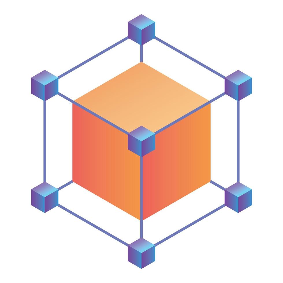 futuristische kubus icoon, isometrische stijl vector
