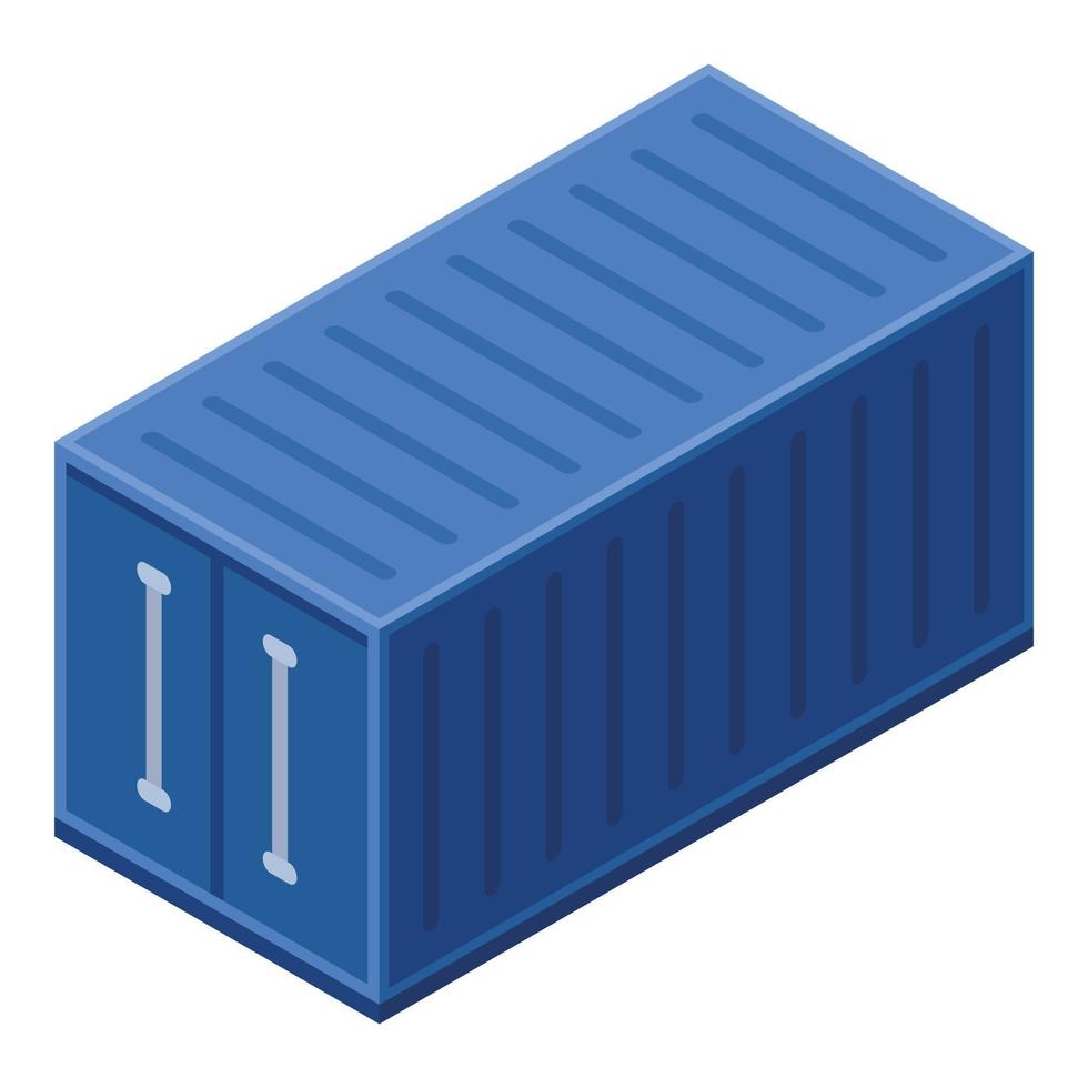 blauw lading doos icoon, isometrische stijl vector