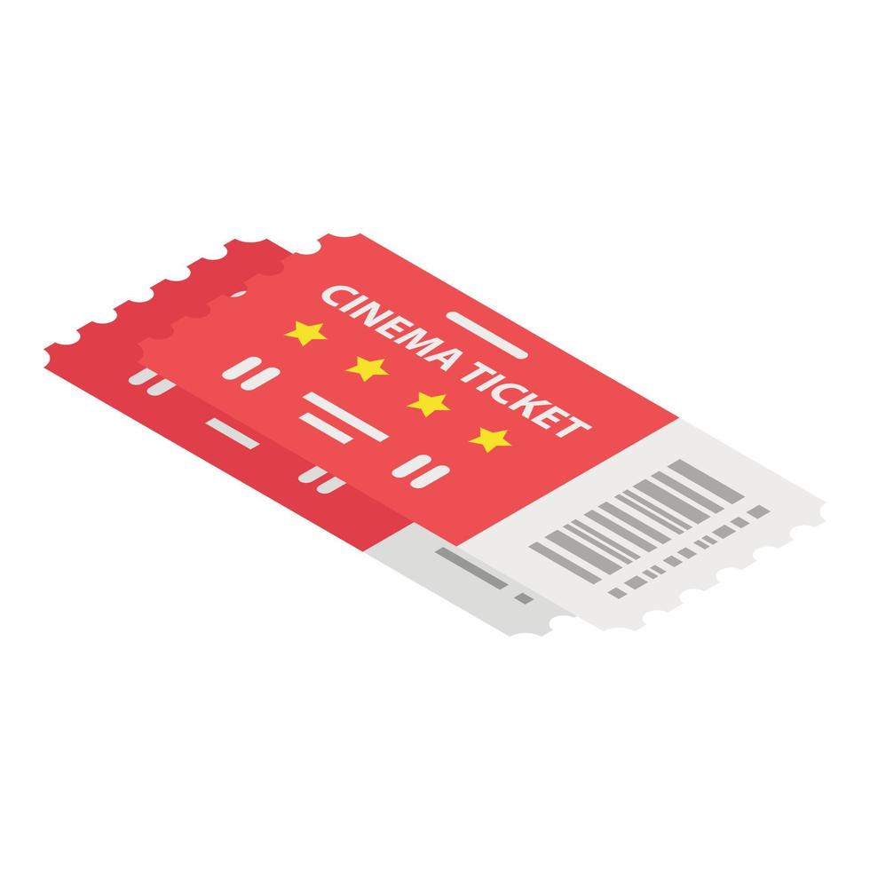 bioscoop ticket icoon, isometrische stijl vector