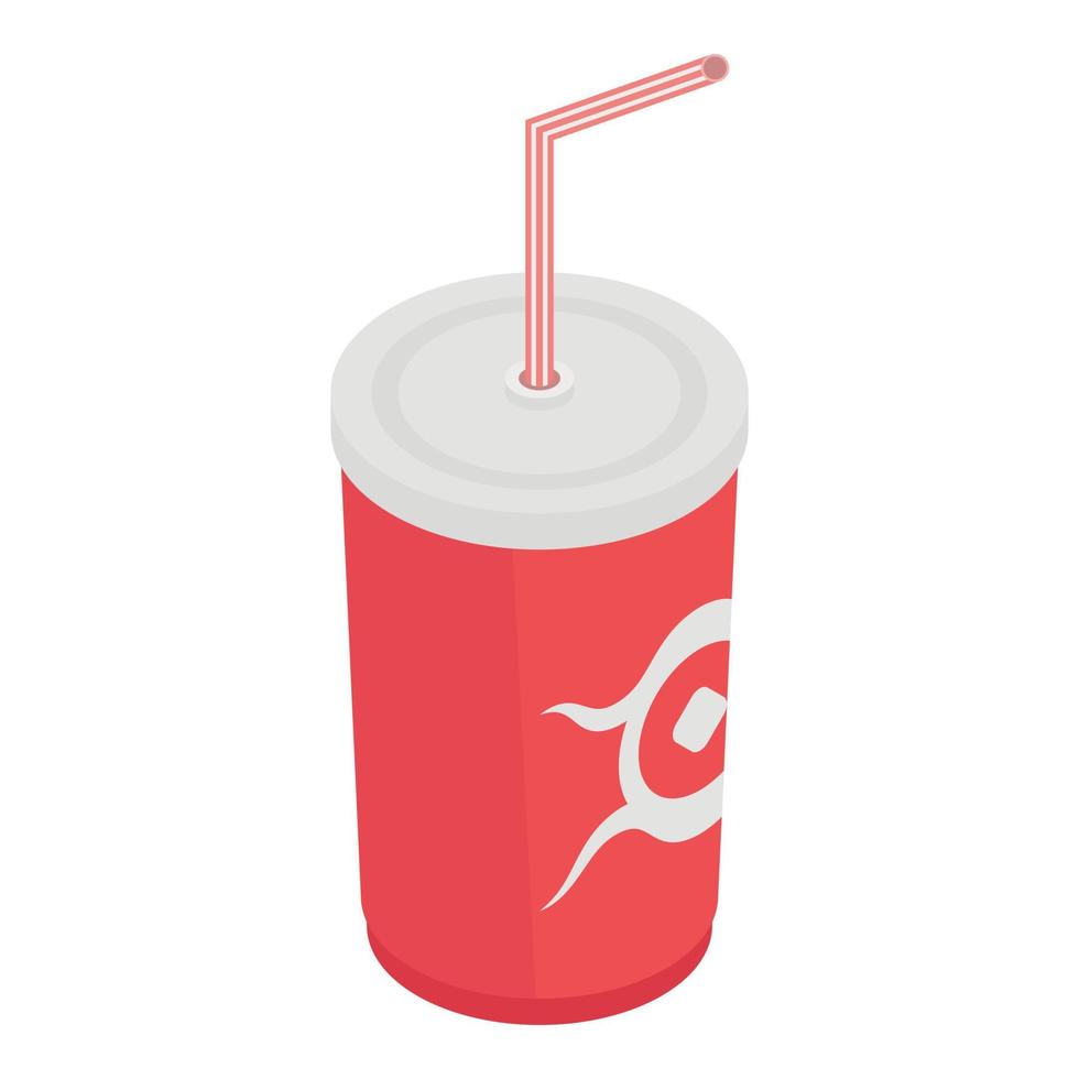 cola plastic kop icoon, isometrische stijl vector