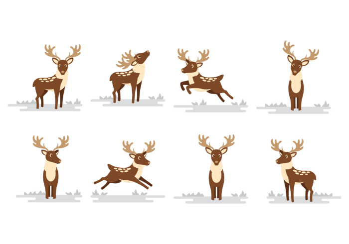 Herten Caribou Cartoon Vector