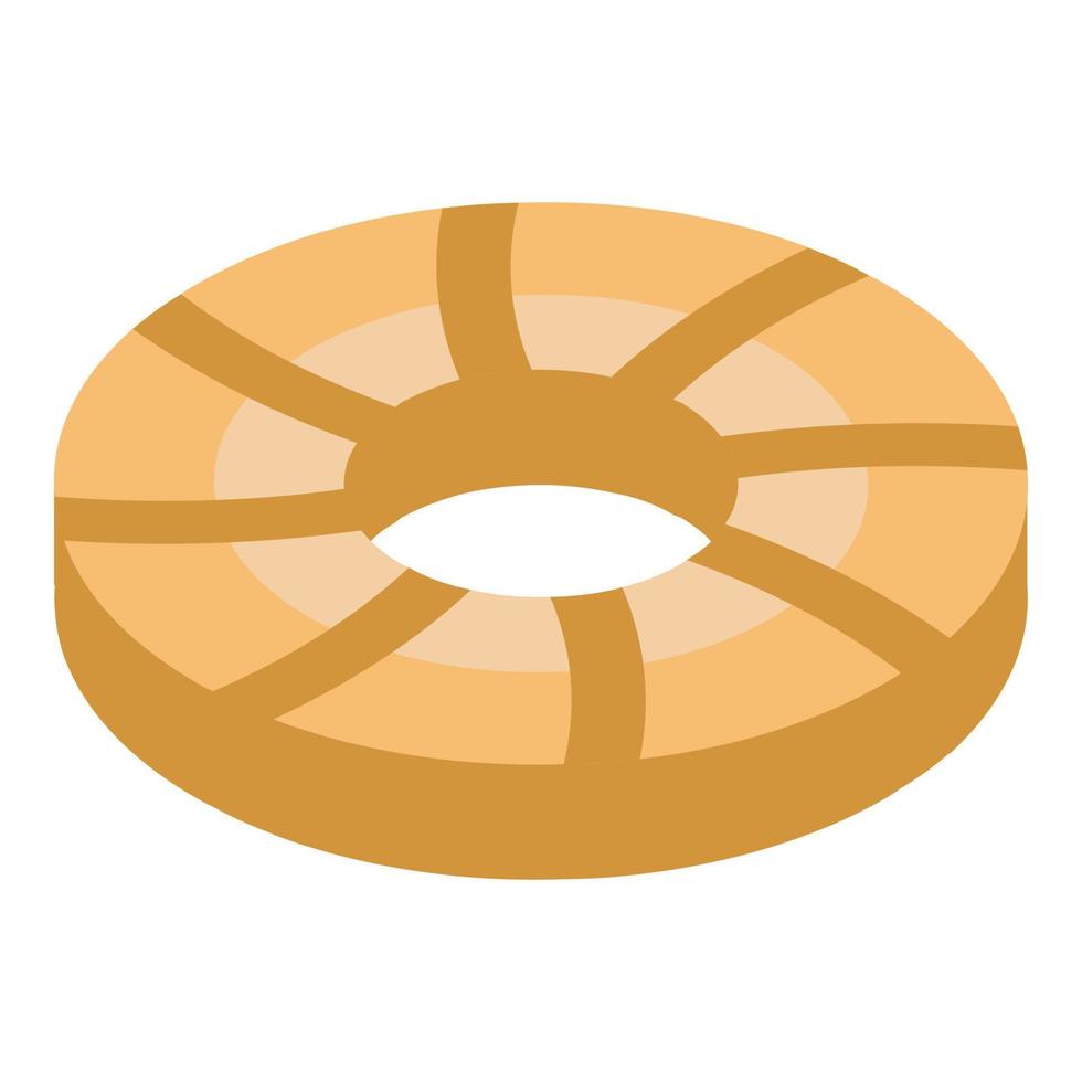 cirkel biscuit icoon, isometrische stijl vector