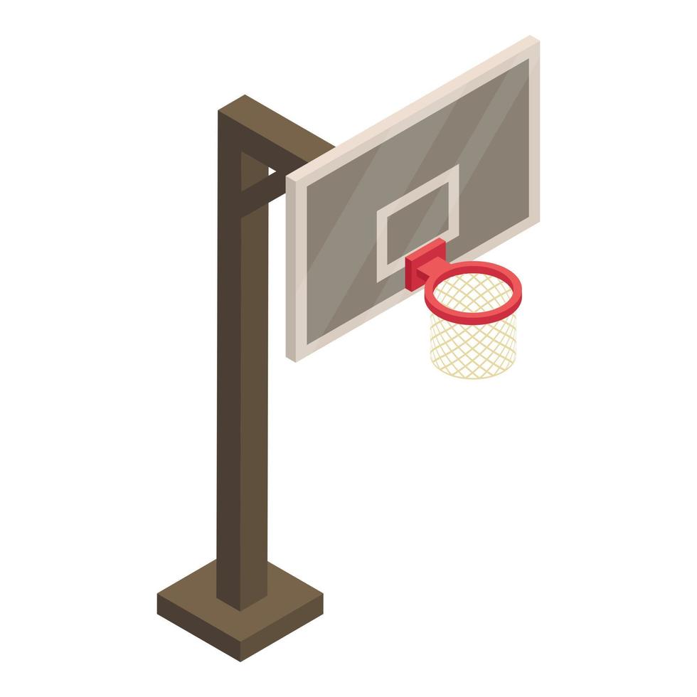 metaal basketbal toren icoon, isometrische stijl vector