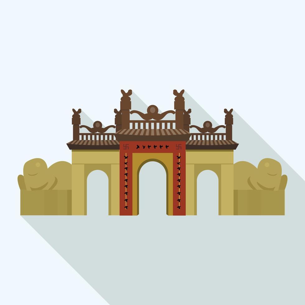 poort van citadel icoon, vlak stijl vector