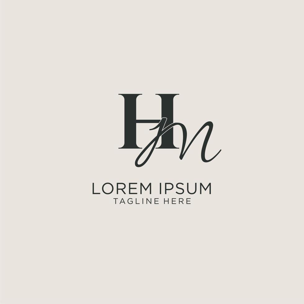 initialen hm brief monogram met elegant luxe stijl. zakelijke identiteit en persoonlijk logo vector