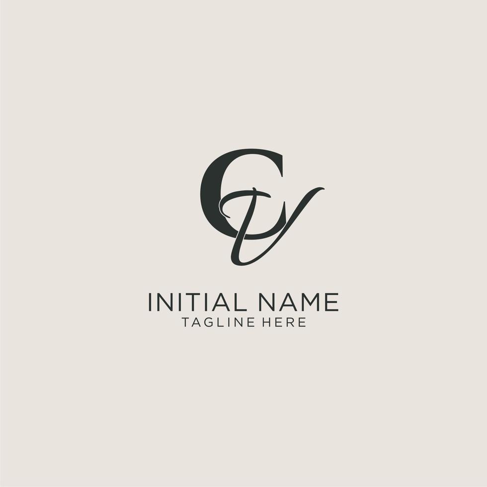 initialen CV brief monogram met elegant luxe stijl. zakelijke identiteit en persoonlijk logo vector