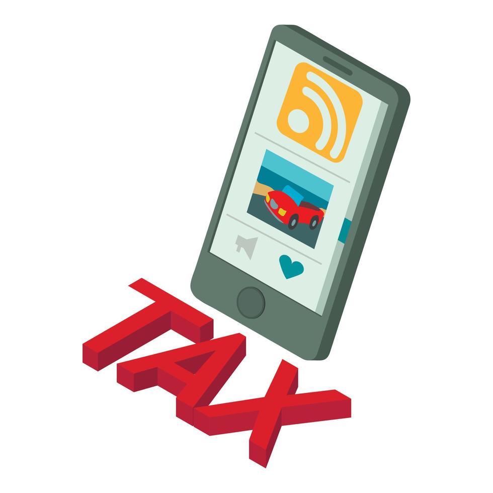 belasting online icoon, isometrische stijl vector