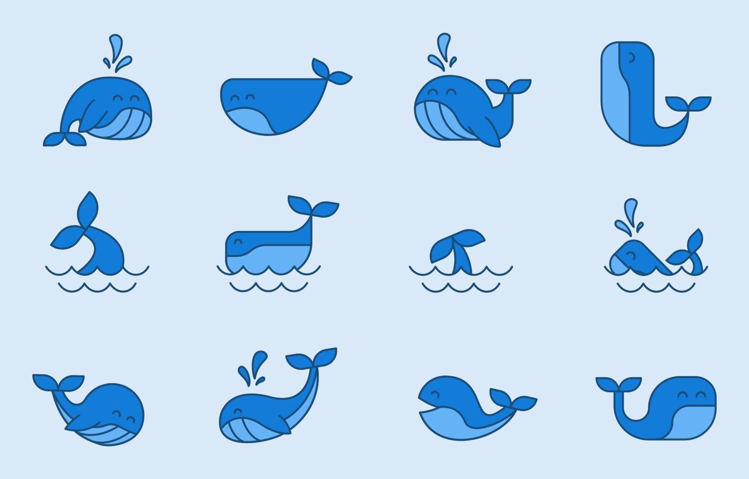 een schattig blauw walvis vector