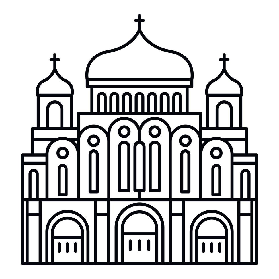 kathedraal tempel icoon, schets stijl vector