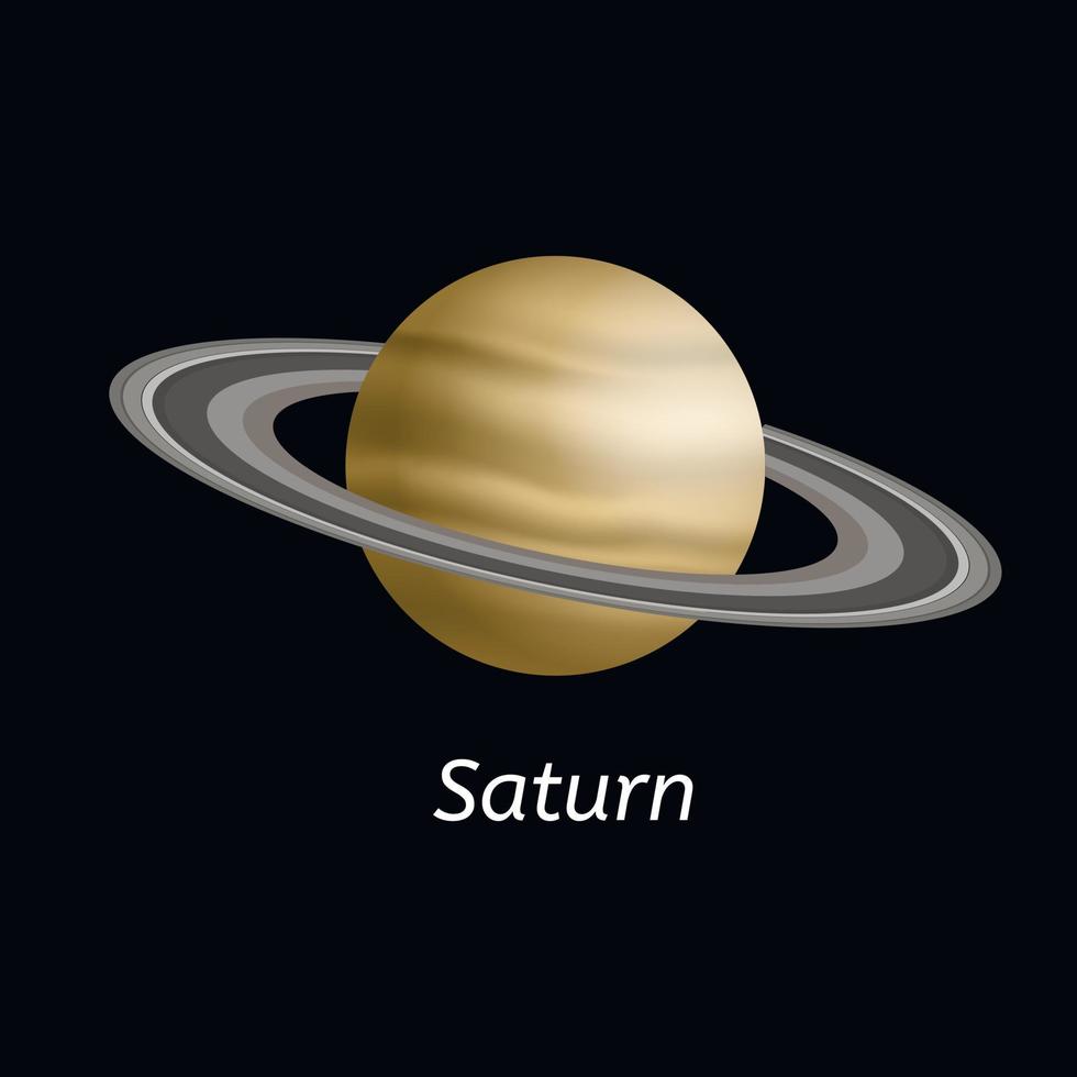 Saturnus planeet icoon, realistisch stijl vector