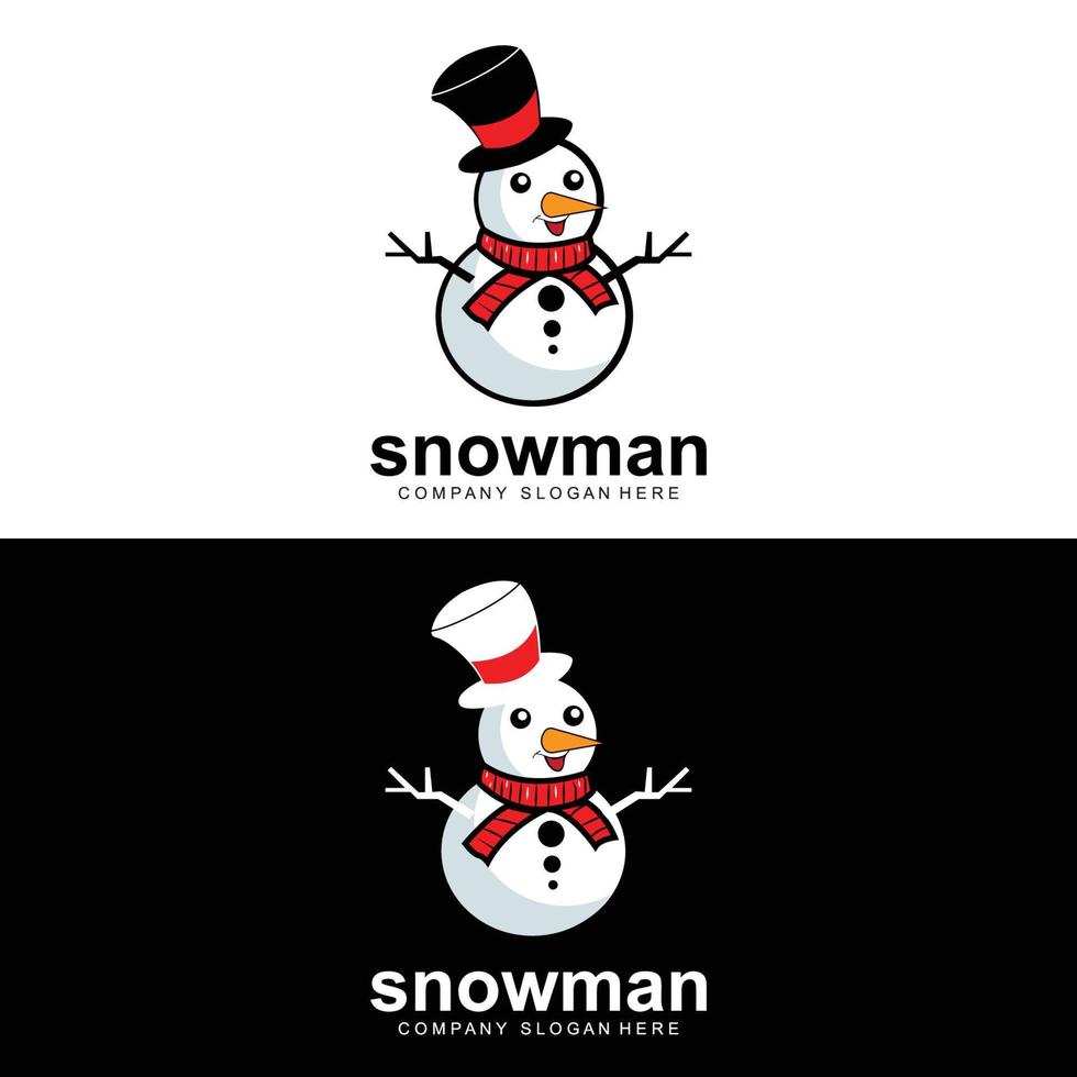 sneeuwman logo, sneeuwman winter vector, en Kerstmis winter, en nieuw jaar vector