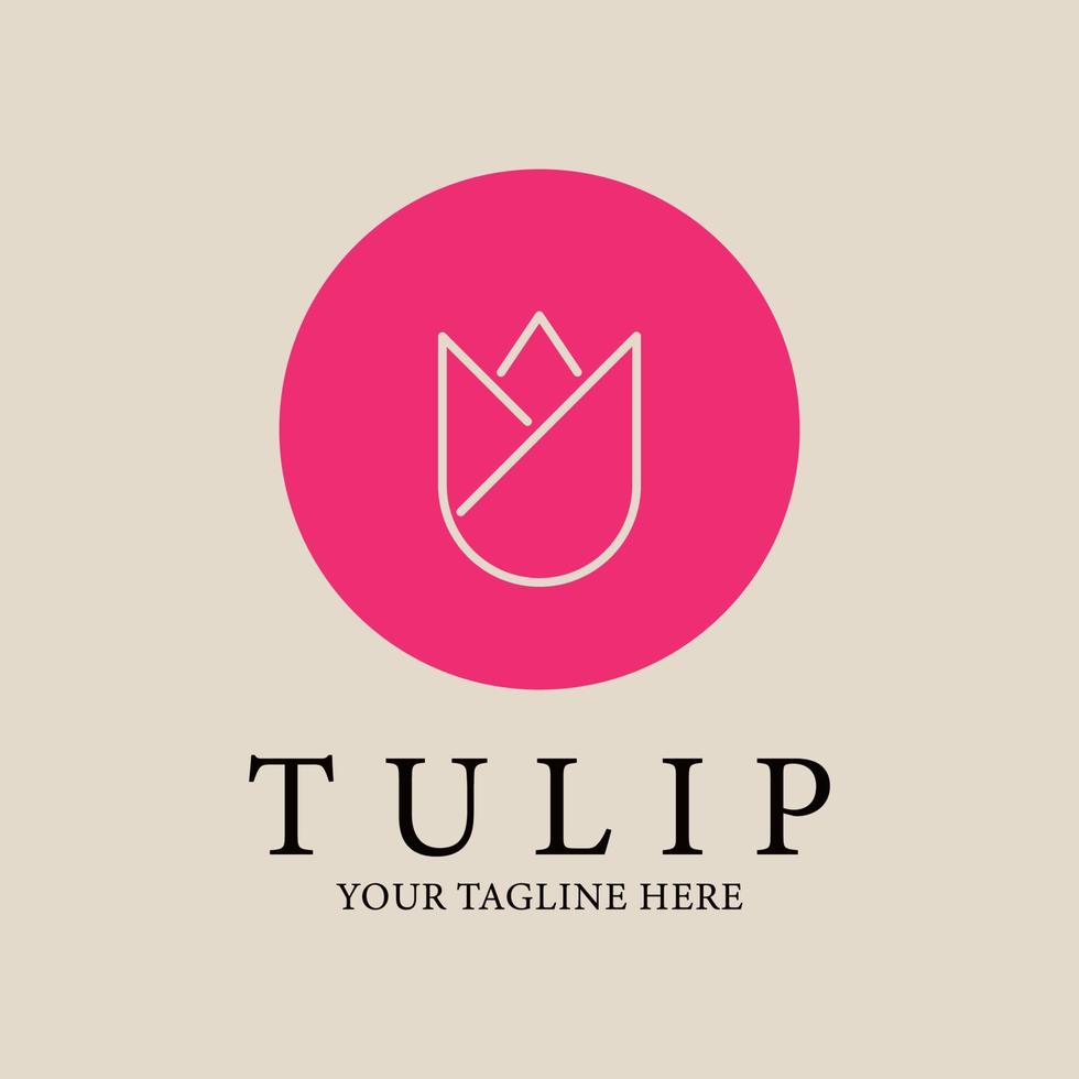 tulp wijnoogst logo, icoon en symbool, vector illustratie ontwerp