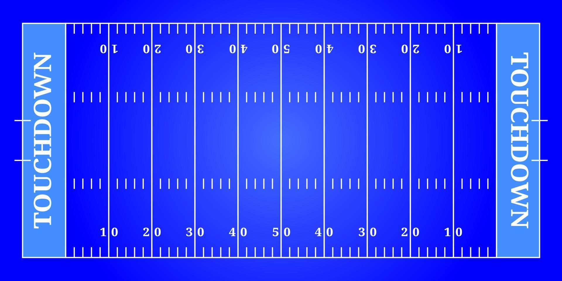 Amerikaans Amerikaans voetbal blauw veld, tactisch top visie vector