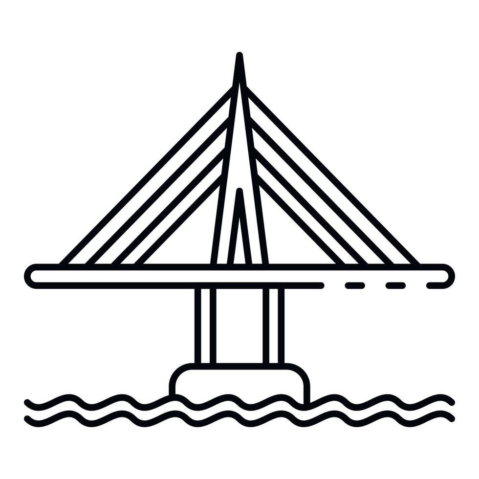 stad brug icoon, schets stijl vector