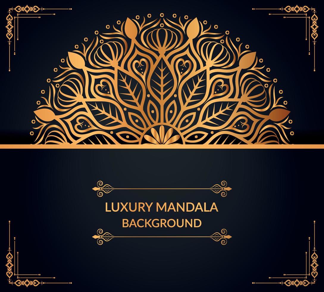 luxe sier- mandala achtergrond ontwerp met gouden mandala vrij vector