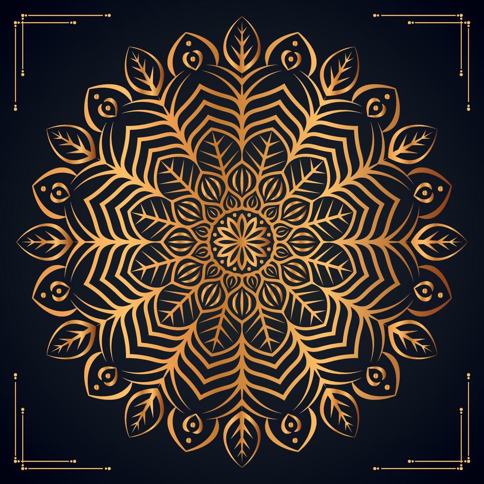 luxe sier- mandala achtergrond ontwerp met gouden mandala vrij vector