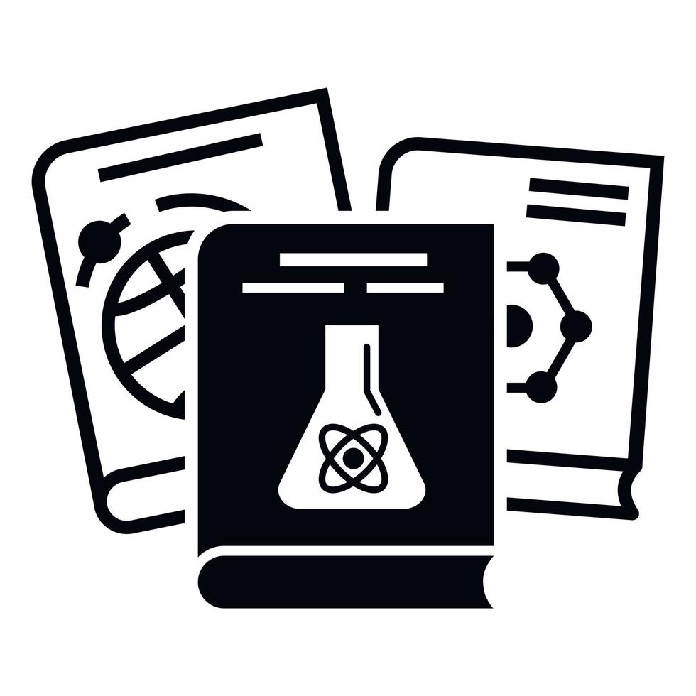 chemie boeken icoon, gemakkelijk stijl vector