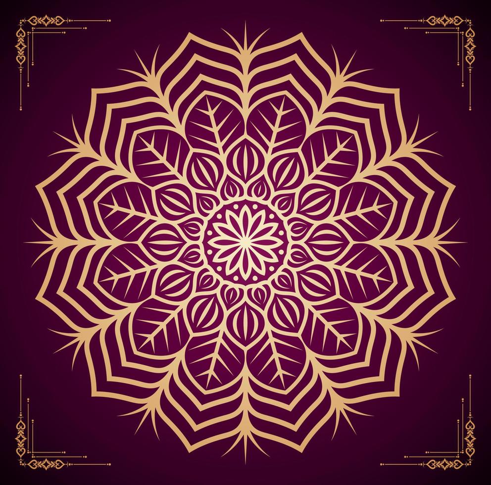 luxe sier- mandala achtergrond ontwerp met gouden mandala vrij vector