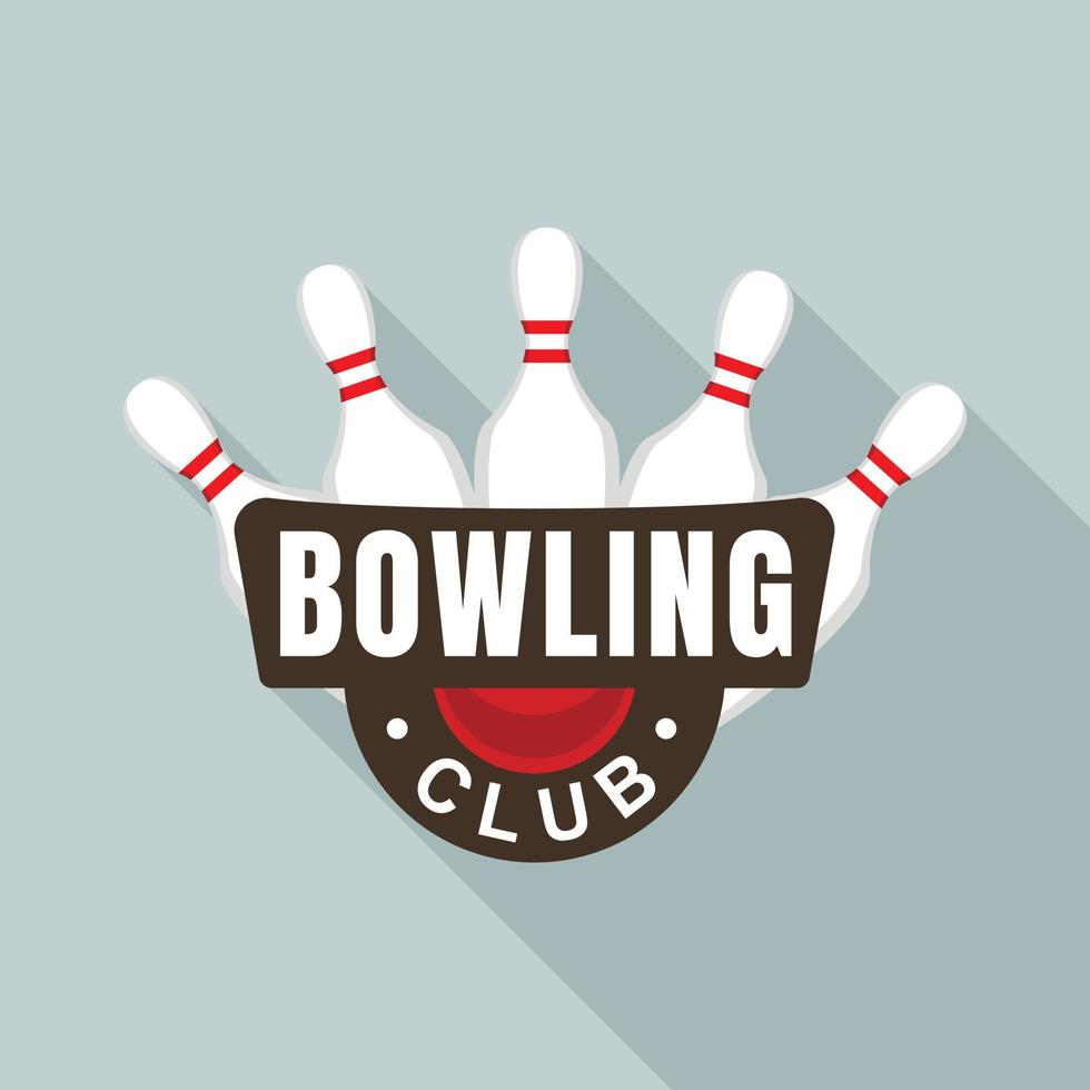 bowling club kegelen logo, vlak stijl vector