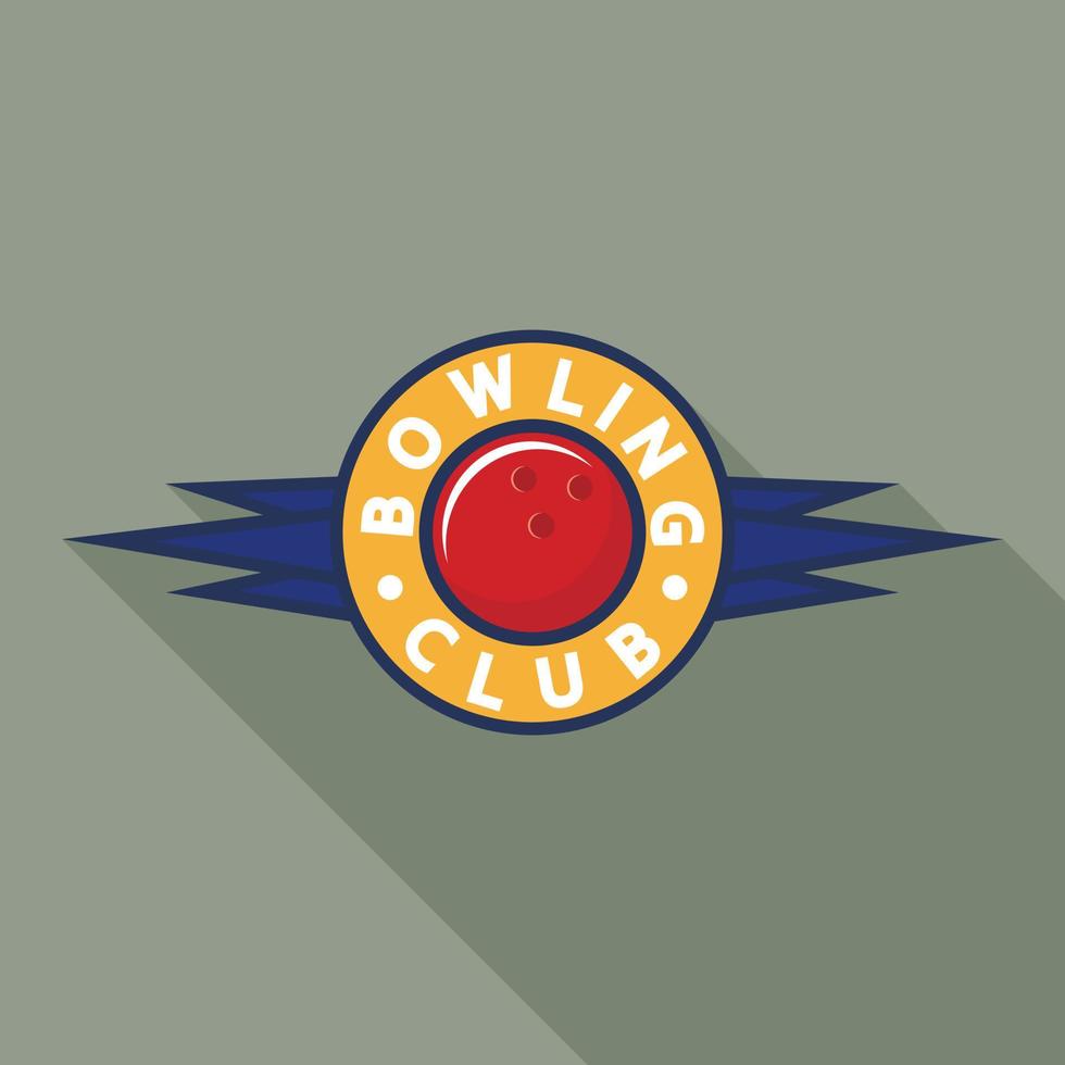 het beste bowling club logo, vlak stijl vector