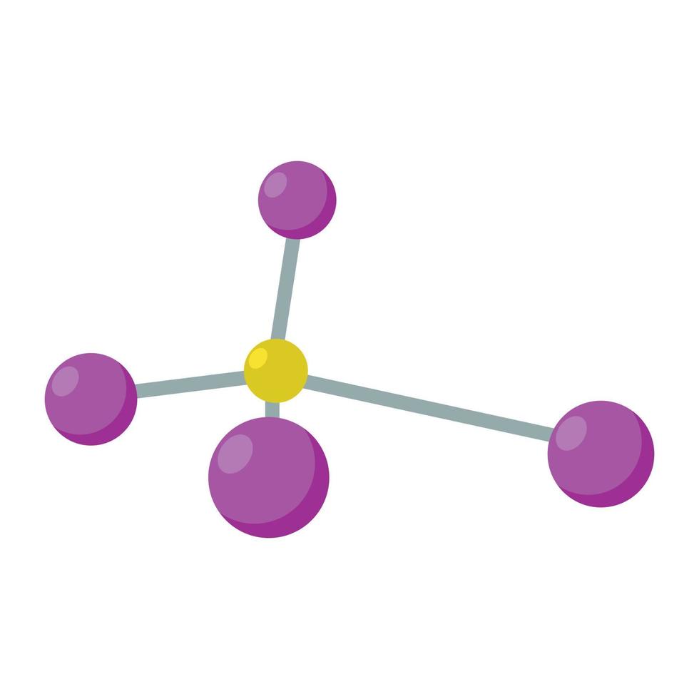 abstract molecuul icoon, vlak stijl vector