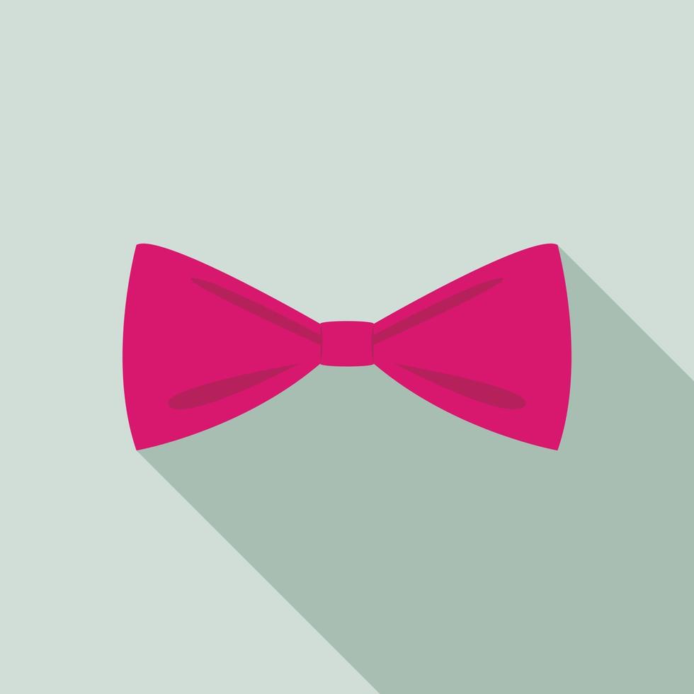 roze boog stropdas icoon, vlak stijl vector