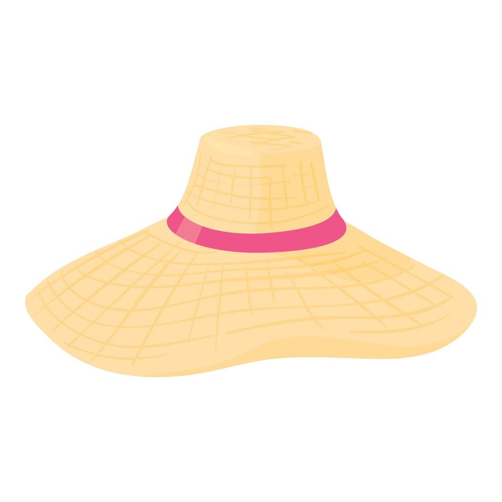 zomer hoed icoon, tekenfilm stijl vector