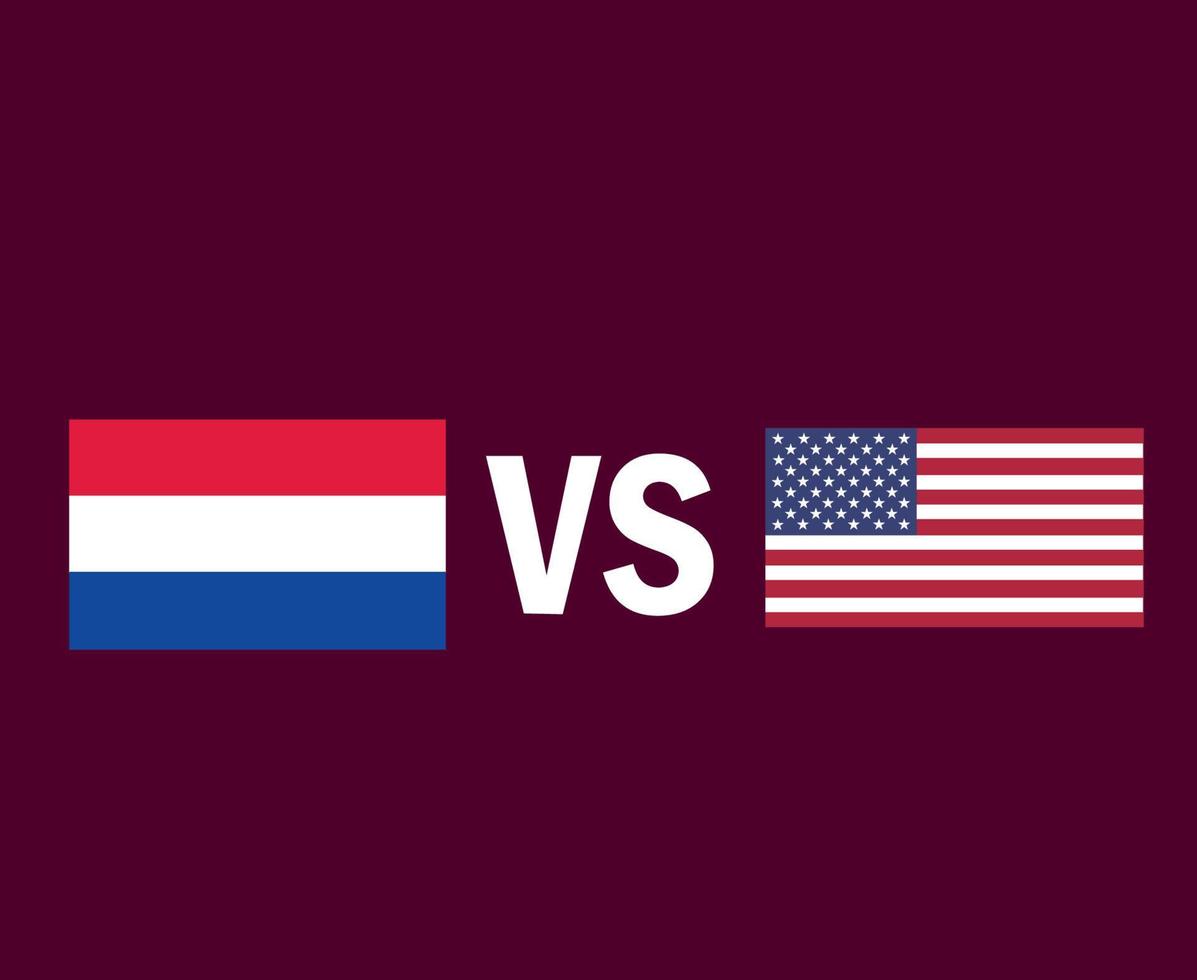 Nederland en Verenigde staten vlag embleem symbool ontwerp Europa en noorden Amerika Amerikaans voetbal laatste vector Europese en noorden Amerikaans landen Amerikaans voetbal teams illustratie
