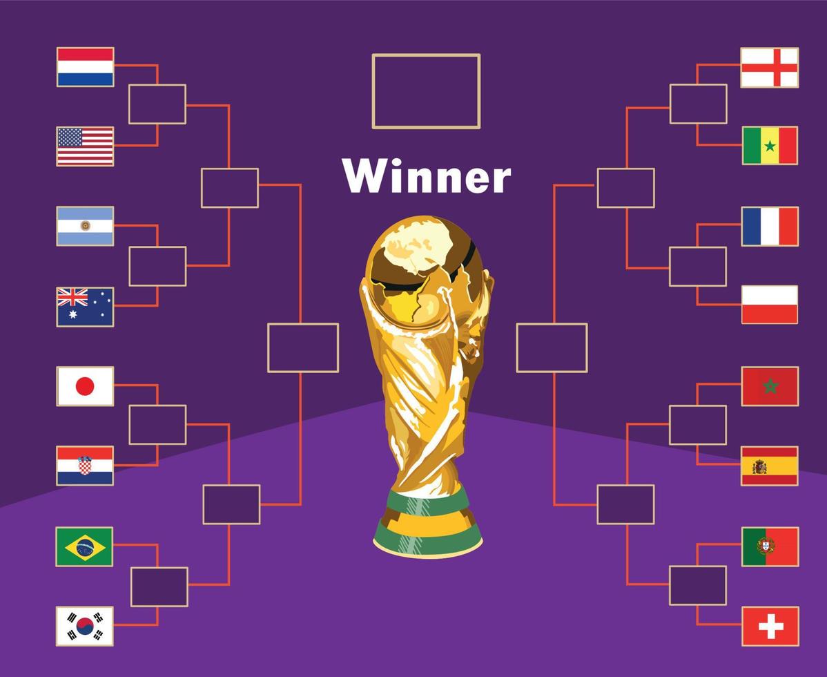 vlaggen landen embleem en trofee wereld kop symbool ontwerp Amerikaans voetbal laatste vector landen Amerikaans voetbal teams illustratie
