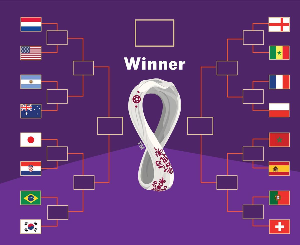 vlaggen embleem landen en fifa wereld kop qatar 2022 logo ontwerp symbool Amerikaans voetbal laatste vector landen Amerikaans voetbal teams illustratie