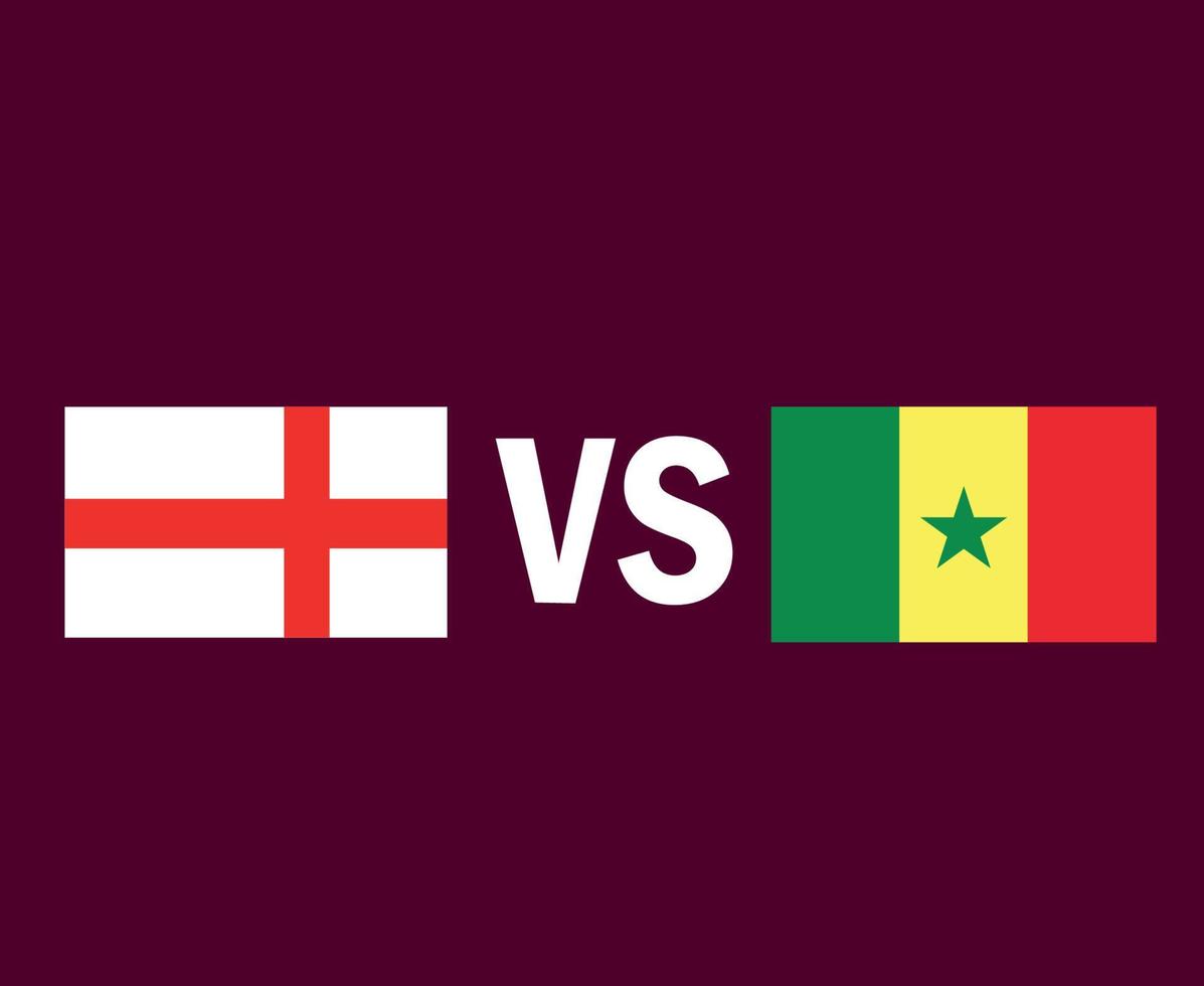 Engeland en Senegal vlag embleem symbool ontwerp Afrika en Europa Amerikaans voetbal laatste vector Afrikaanse en Europese landen Amerikaans voetbal teams illustratie