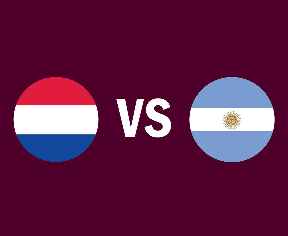 Nederland en Argentinië vlag symbool ontwerp Latijns Amerika en Europa Amerikaans voetbal laatste vector Latijns Amerikaans en Europese landen Amerikaans voetbal teams illustratie
