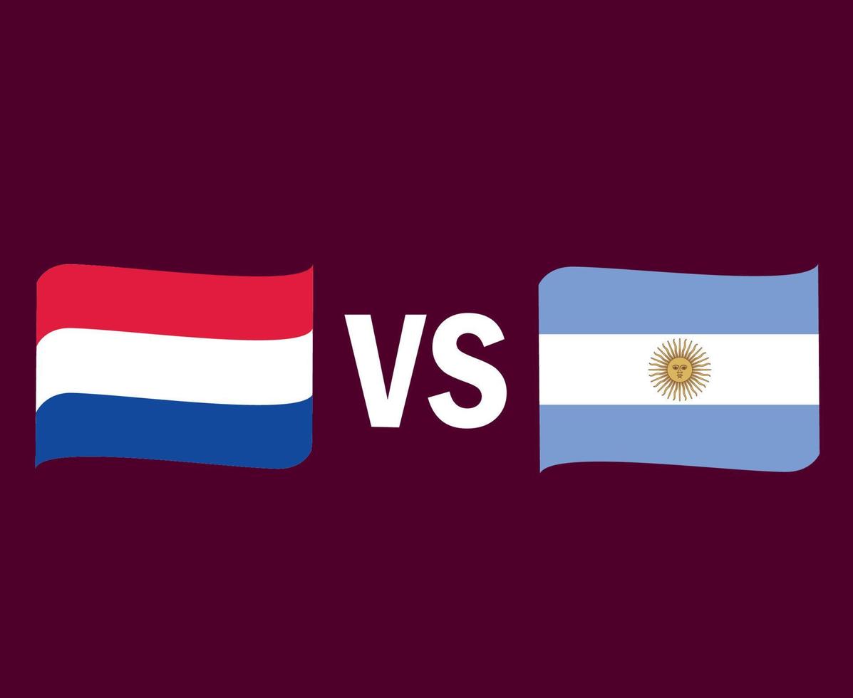 Nederland en Argentinië vlag lint symbool ontwerp Latijns Amerika en Europa Amerikaans voetbal laatste vector Latijns Amerikaans en Europese landen Amerikaans voetbal teams illustratie