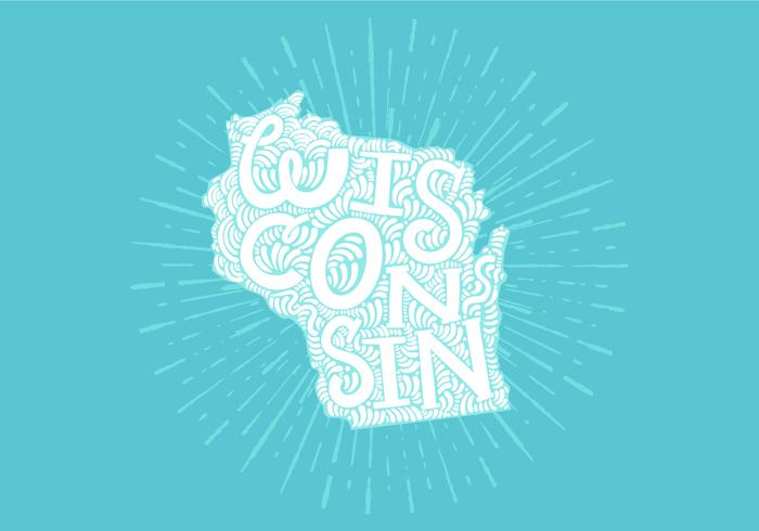 Wisconsin staat lettering vector