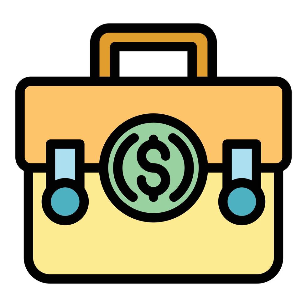 geld koffer icoon kleur schets vector