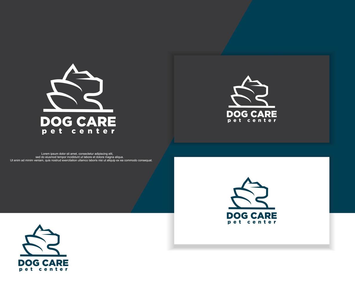 hond zorg, huisdier winkel logo ontwerp illustratie. vector