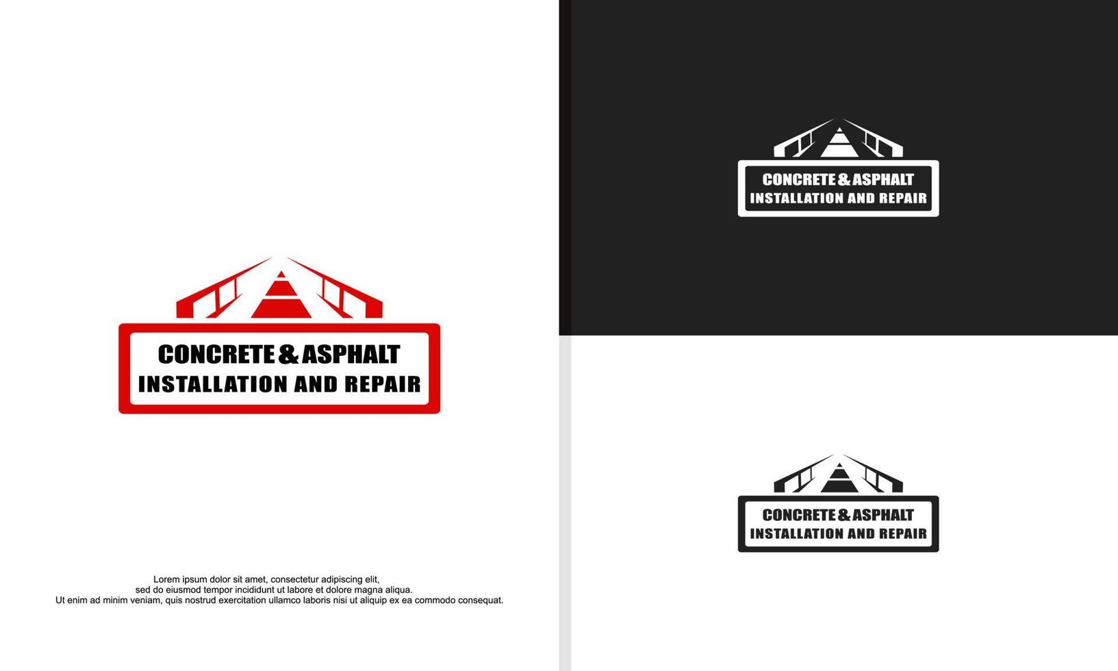 beton en asfalt bouw logo ontwerp illustratie vector