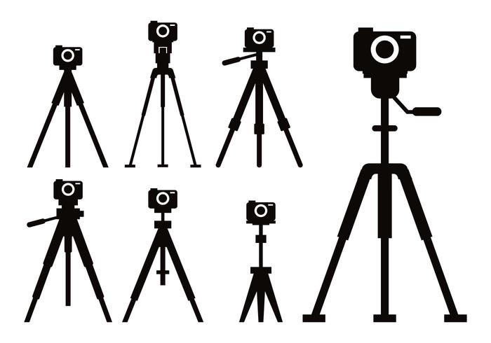 Camera statief pictogram vector set