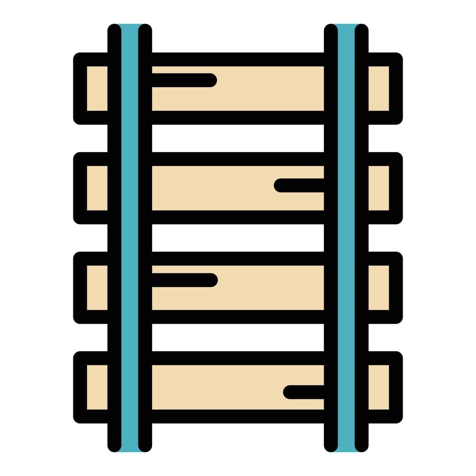 trein weg icoon kleur schets vector