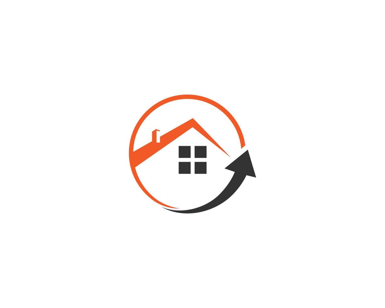 creatief huis en pijl logo ontwerp sjabloon symbool vector icoon.