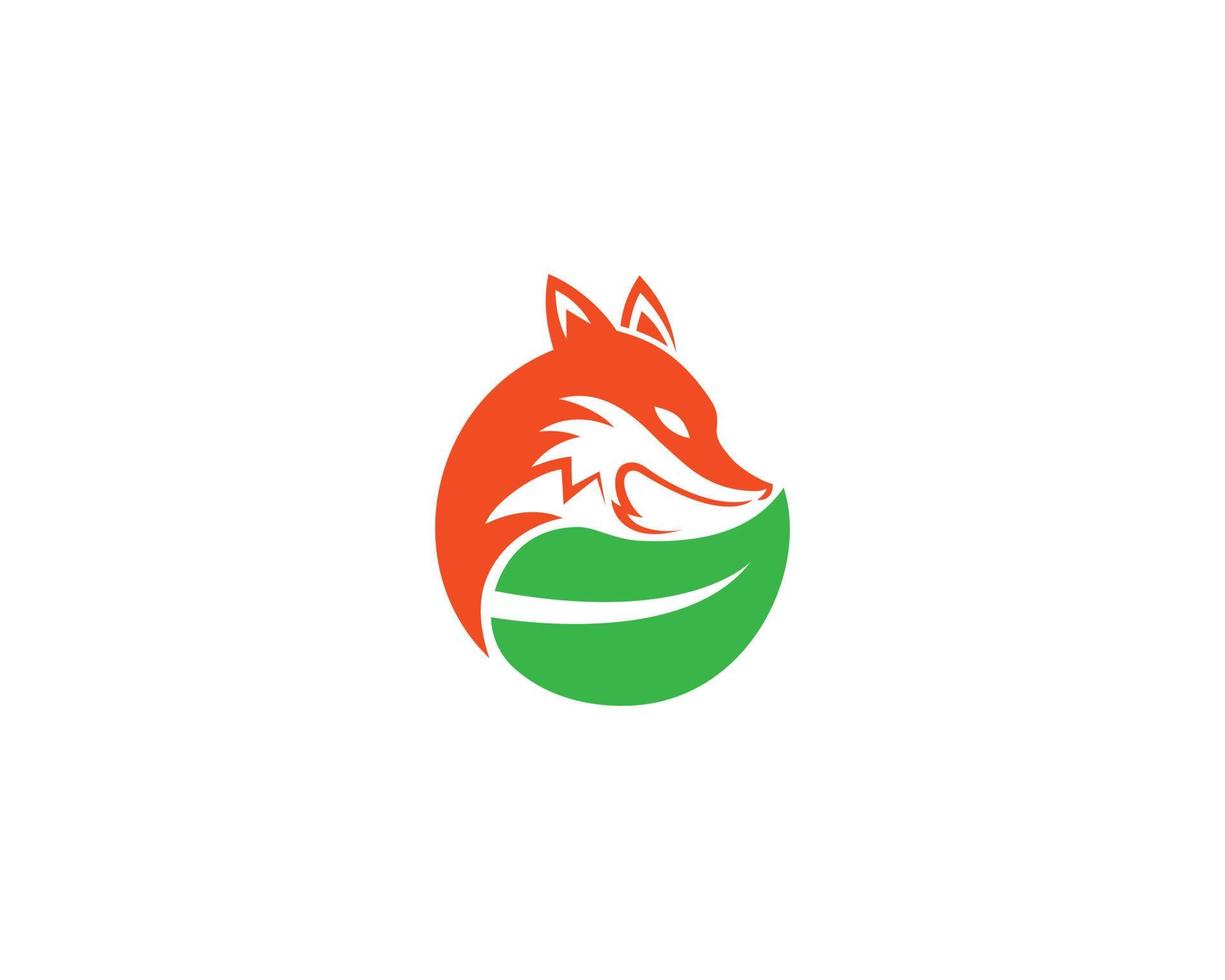 natuur eco vos en wolf dier logo ontwerp mascotte concept vector illustratie.