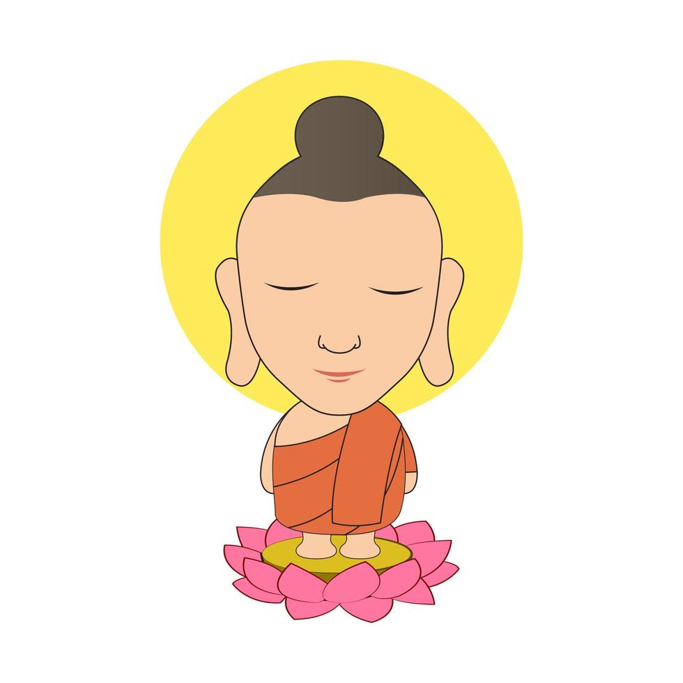 clip art van tekenfilm versie van heer van Boeddha staan vector