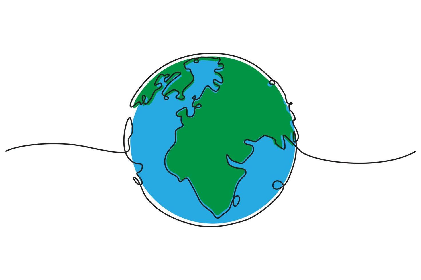 doorlopend lijn tekening van wereldbol. gemakkelijk modern minimalisme doorlopend aarde vector. vrij downloaden vector