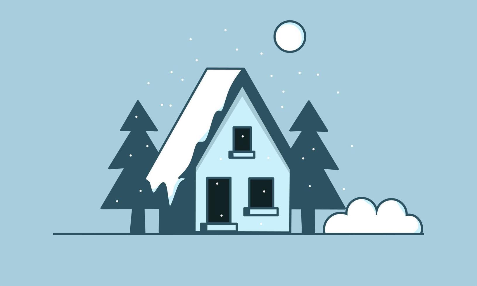 winter illustratie ontwerp, landschap illustratie met elegantie concept vector