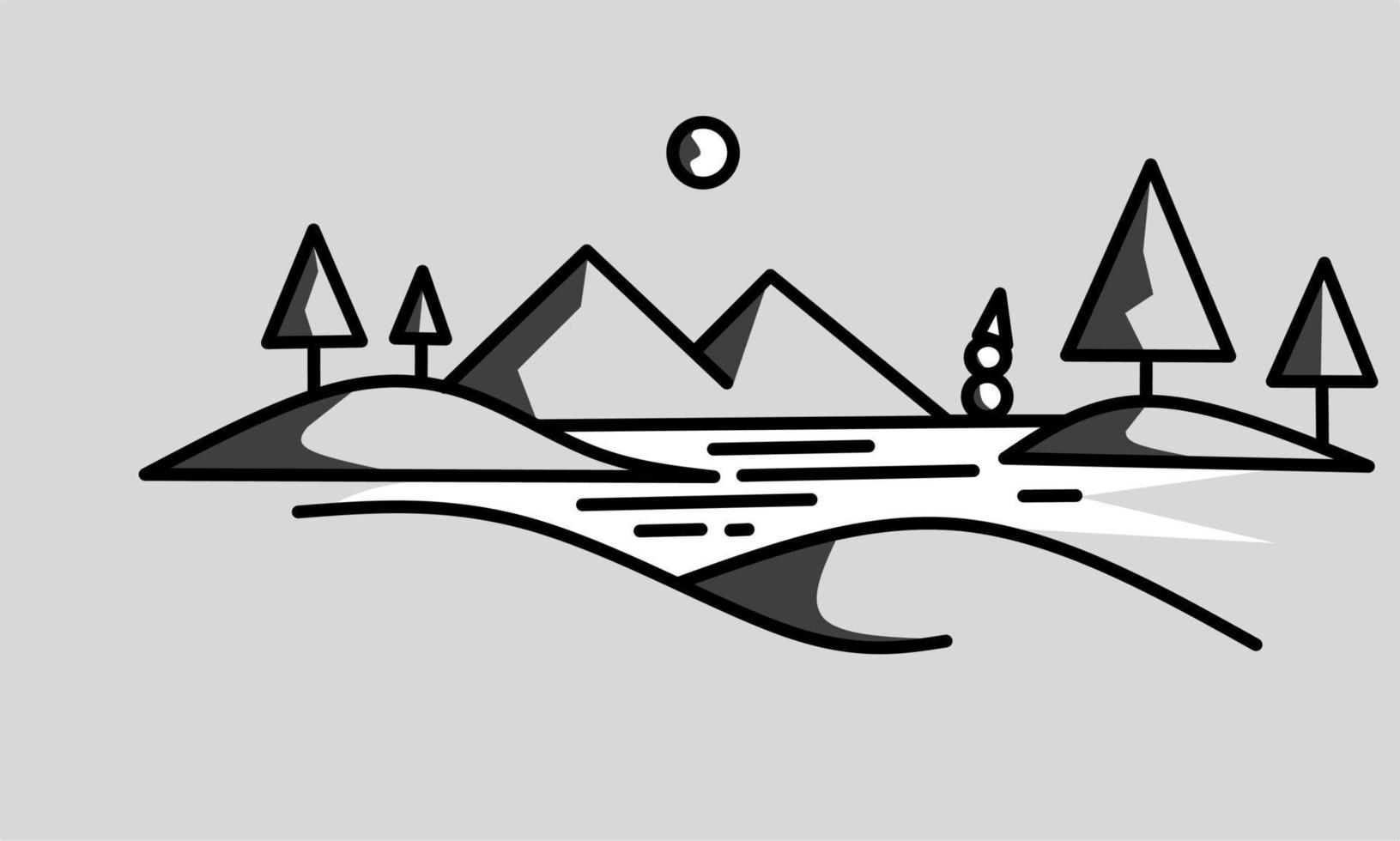 winter illustratie ontwerp, landschap illustratie met elegantie concept vector